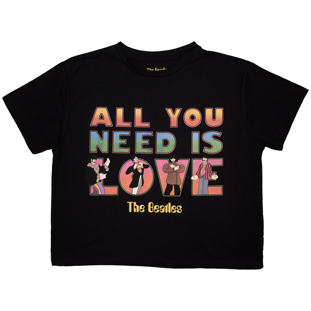 The Beatles Ladies Crop Top: Yellow Submarine AYNIL Stacked (Small)