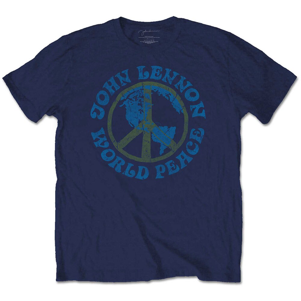 John Lennon Unisex T-Shirt: World Peace (Large)