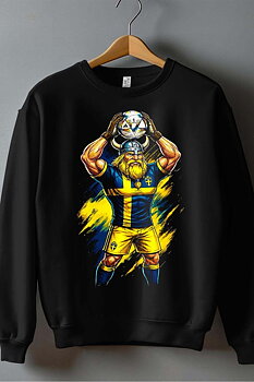 Sverige Fotboll Barn Sweatshirt: "Viking" - Svart - Storlek 3-14 år