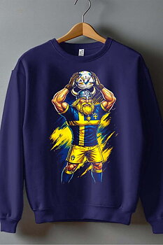 Sverige Fotboll Barn Sweatshirt: "Viking" - Marinblå - Storlek 3-14 år