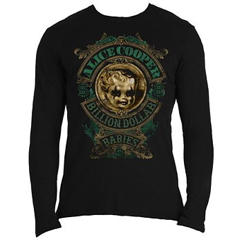 Alice Cooper Unisex Long Sleeved T-Shirt: Billion Dollar Babies Crest (Medium)