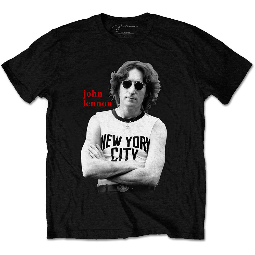 John Lennon Unisex T-Shirt: New York City B&W (Medium)