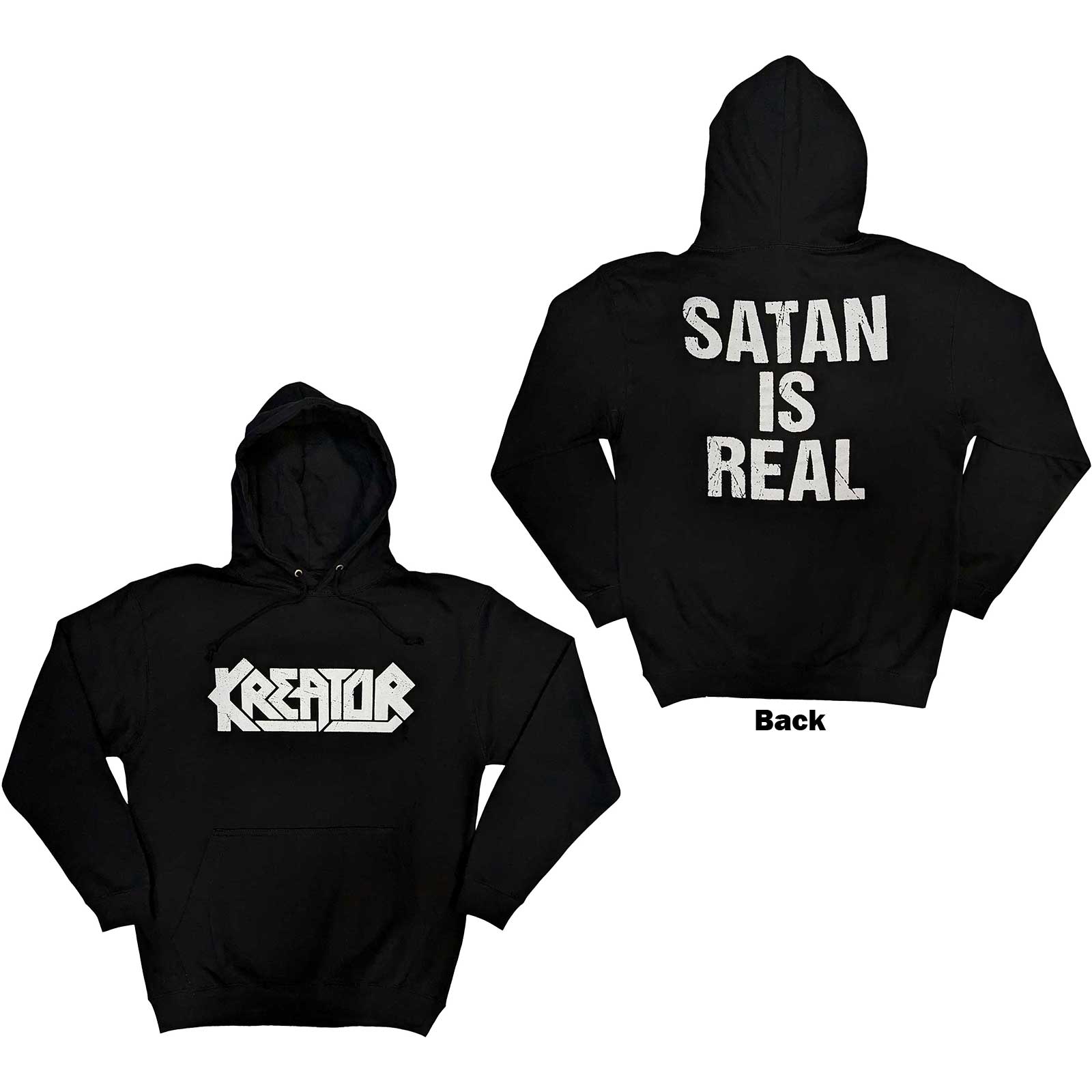 Kreator Unisex Pullover Hoodie: Satan Is Real (Back Print) (Medium)