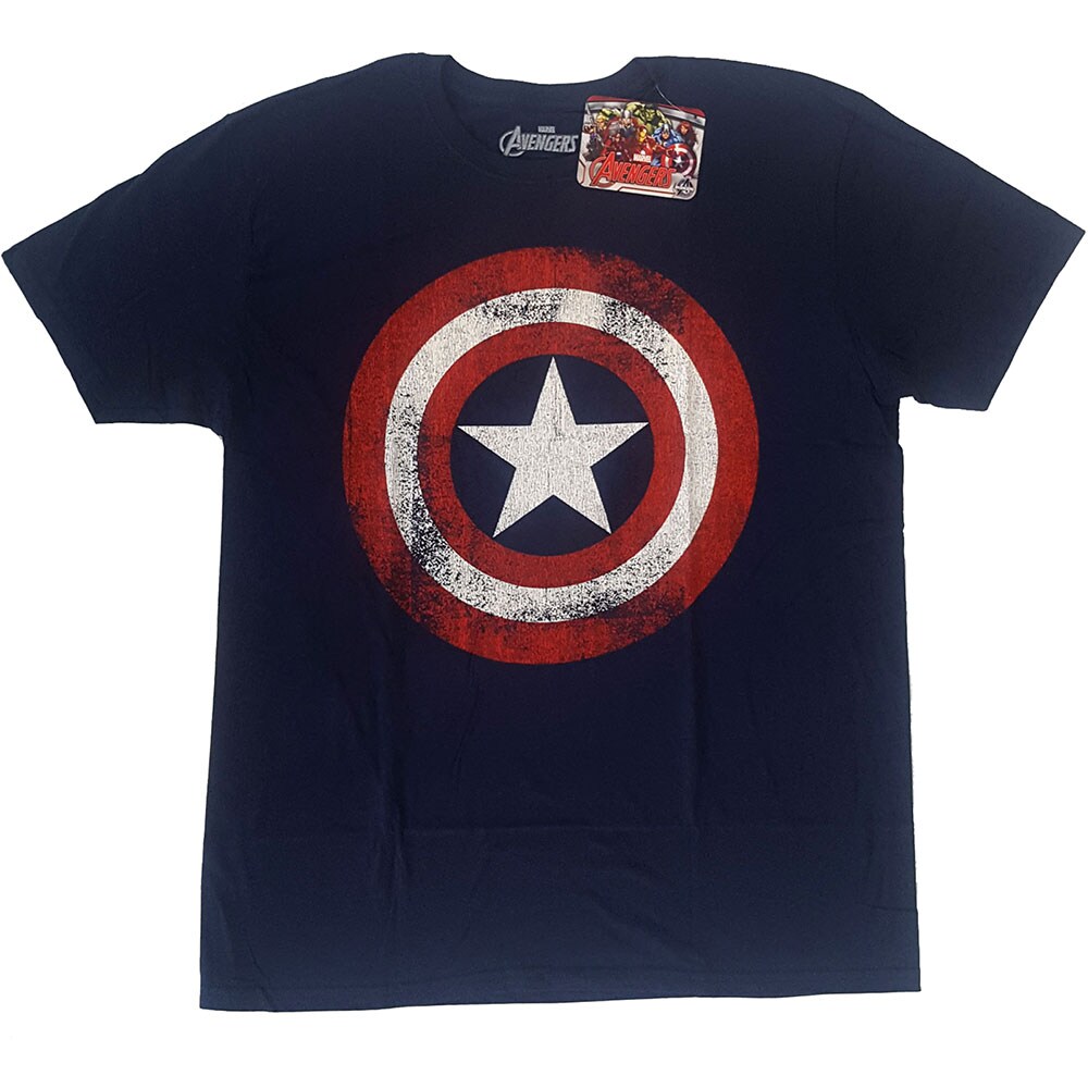 Marvel Comics Unisex T-Shirt: Captain America Distressed Shield (XX-Large) - 2