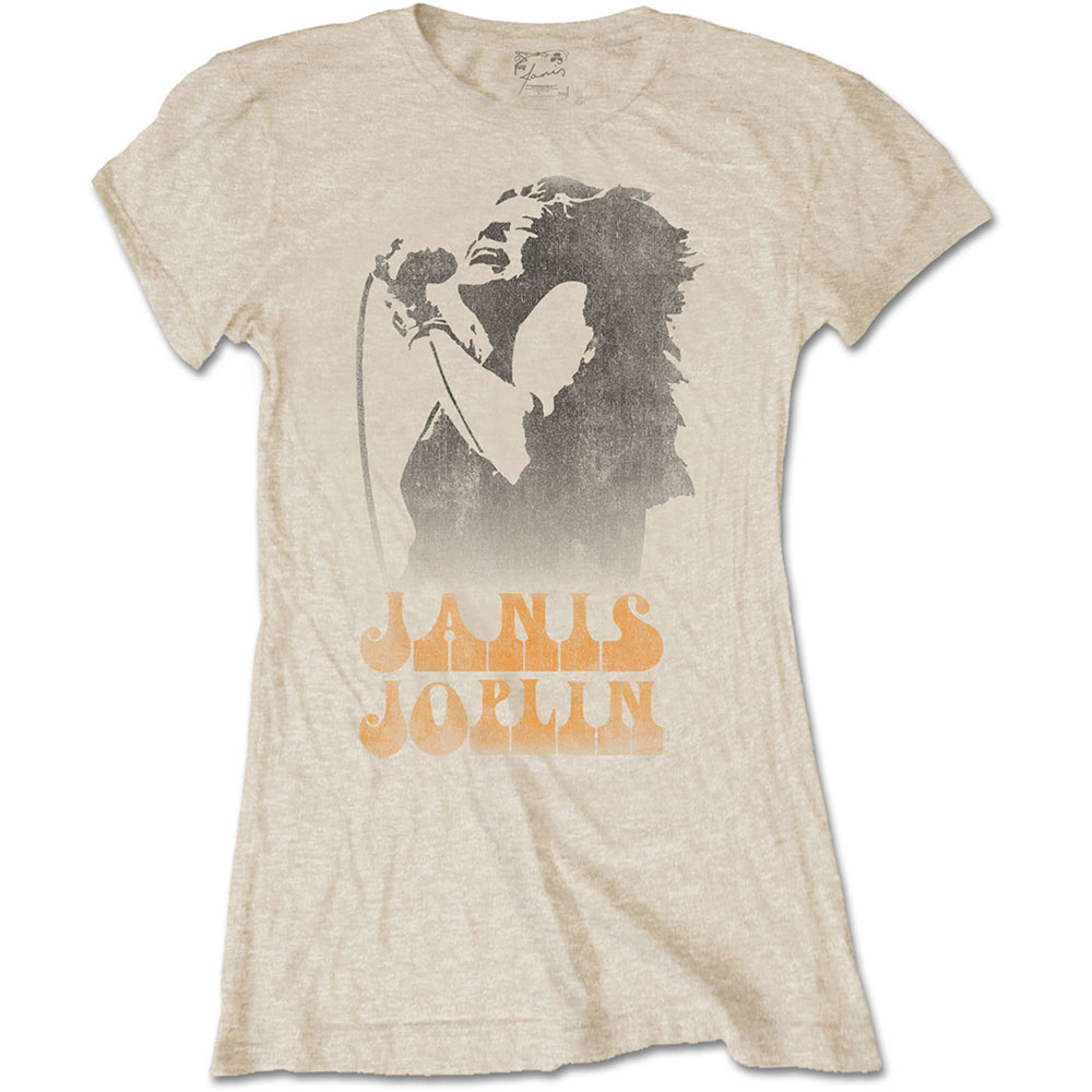Janis Joplin Ladies T-Shirt: Working The Mic (XX-Large)