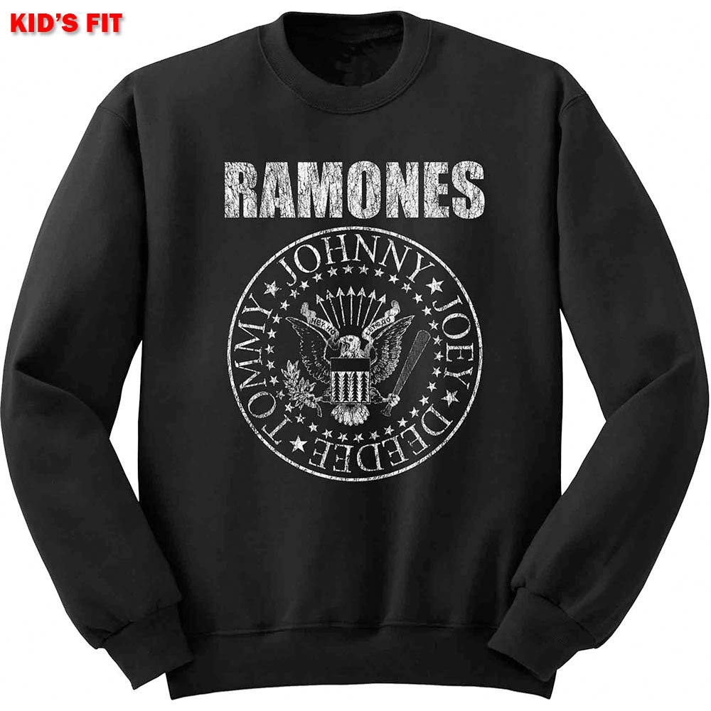 Official Ramones Presidential Seal Pullover Grey Hoodie Logo Sweater Music 