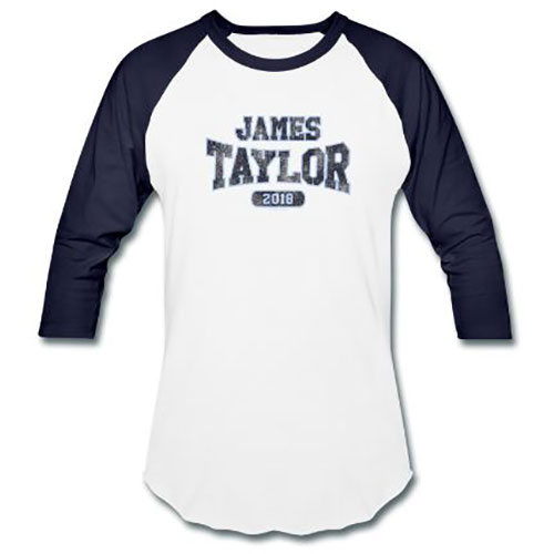 James Taylor Unisex Raglan T-Shirt: 2018 Tour Logo (Ex. Tour) (Medium)