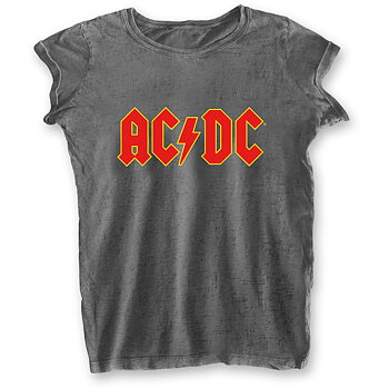 AC/DC Ladies Burn Out T-Shirt: Logo (Small)