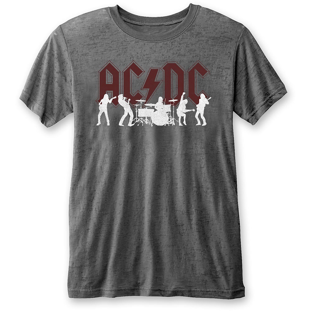 AC/DC Unisex Burn Out T-Shirt: Silhouettes (X-Large)