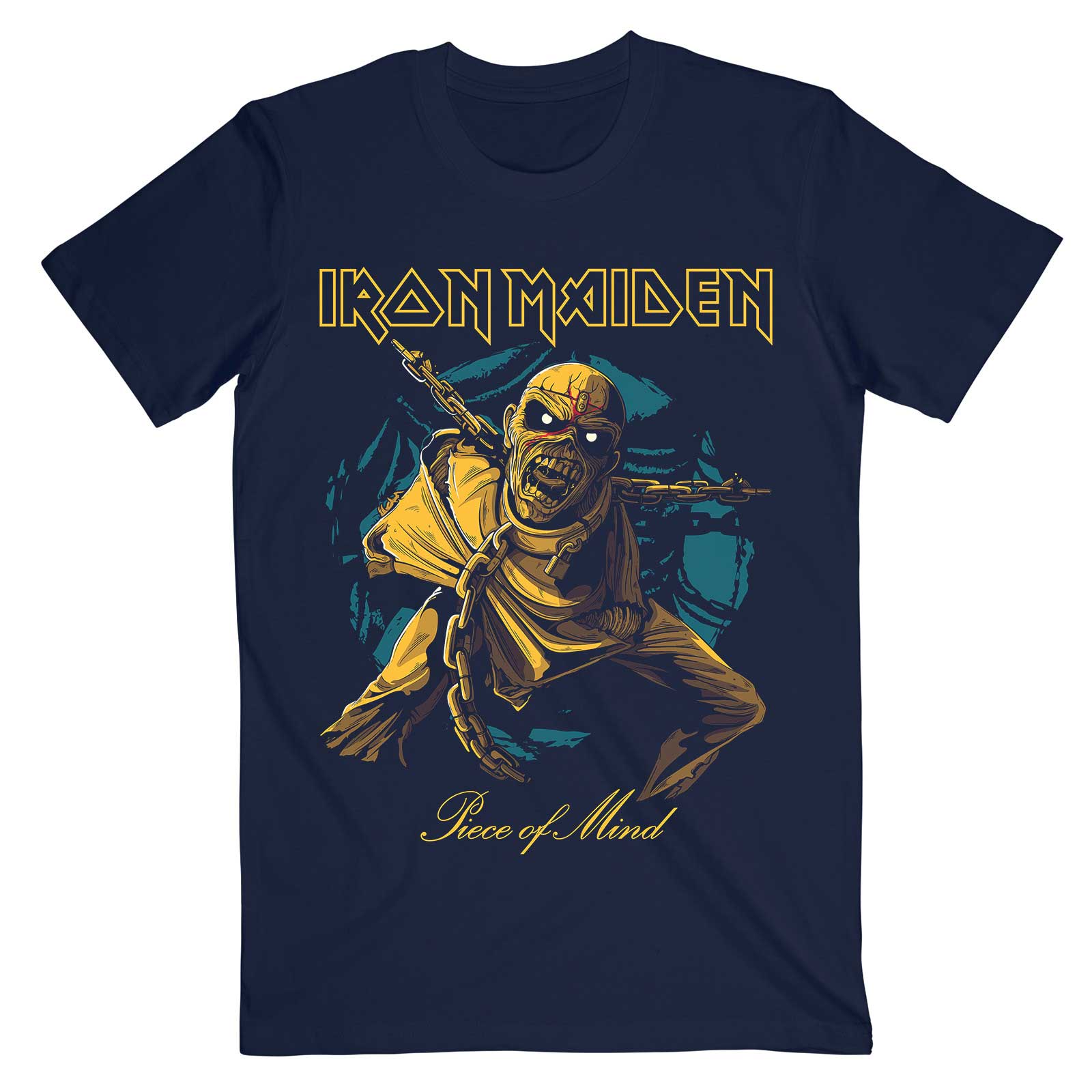 Iron Maiden Unisex T-Shirt: Piece of Mind Gold Eddie (XX-Large)