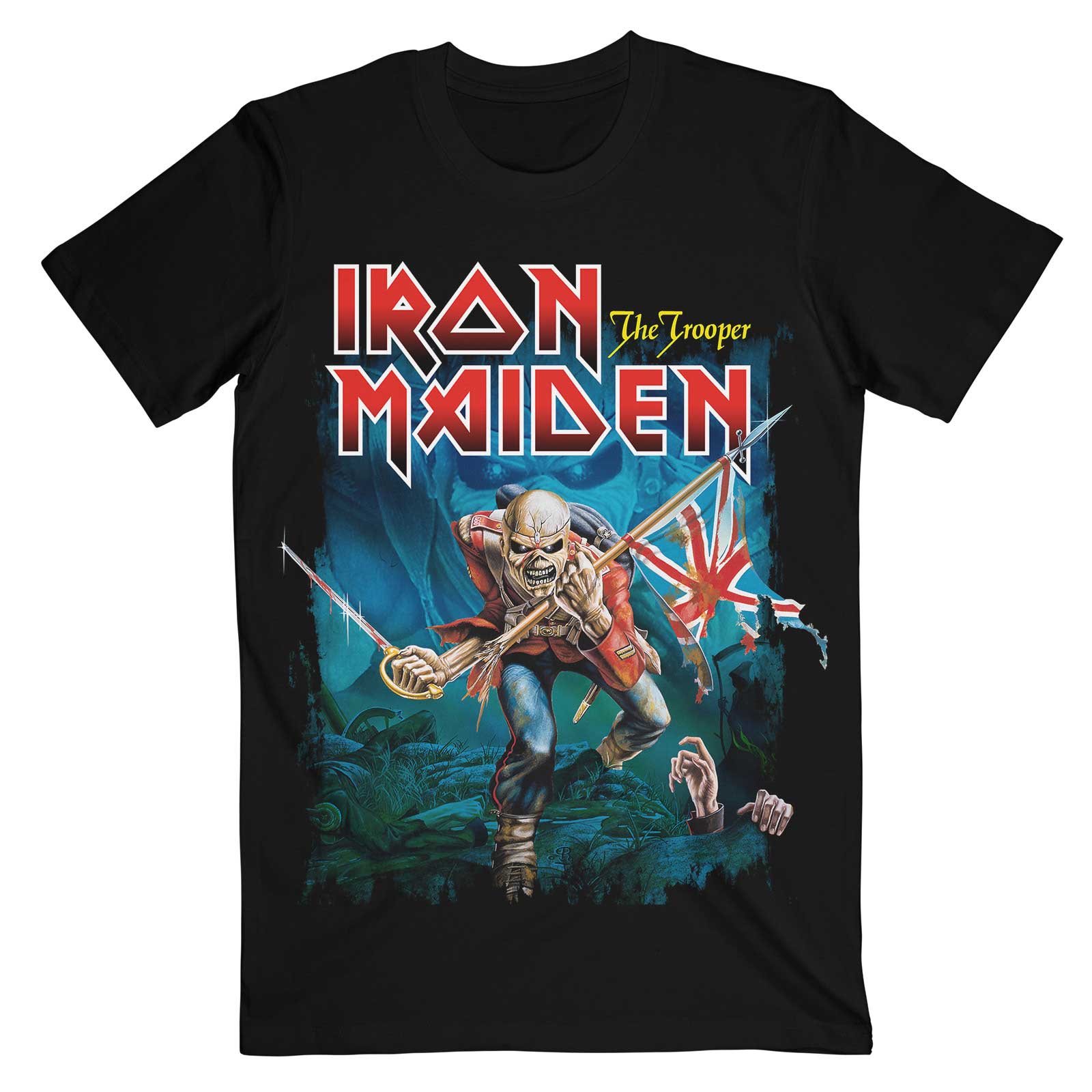Iron Maiden Unisex T-Shirt: Trooper Eddie Large Eyes (XX-Large)