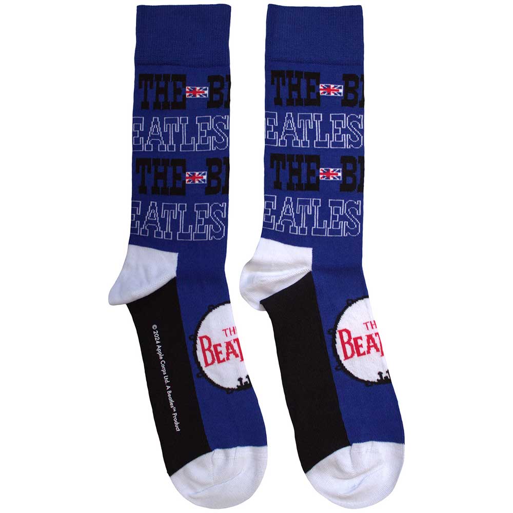 The Beatles  Ankle Socks: Budokan Poster & Drum Logo