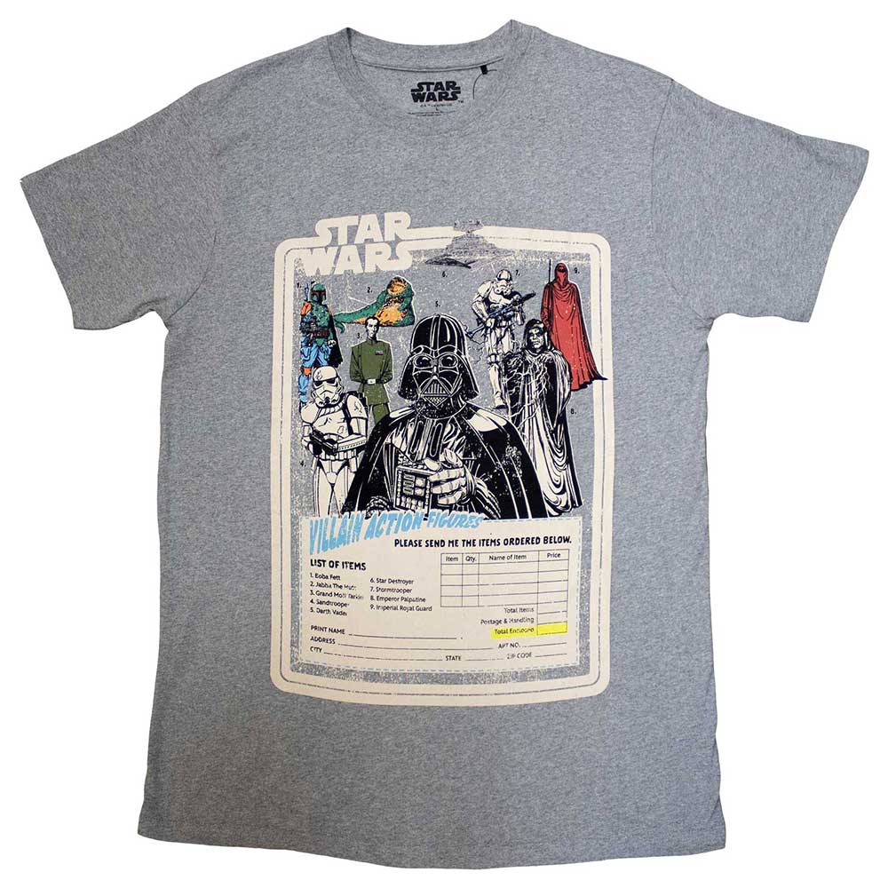 Star Wars Unisex T-Shirt: Villain Action Figures (Small)