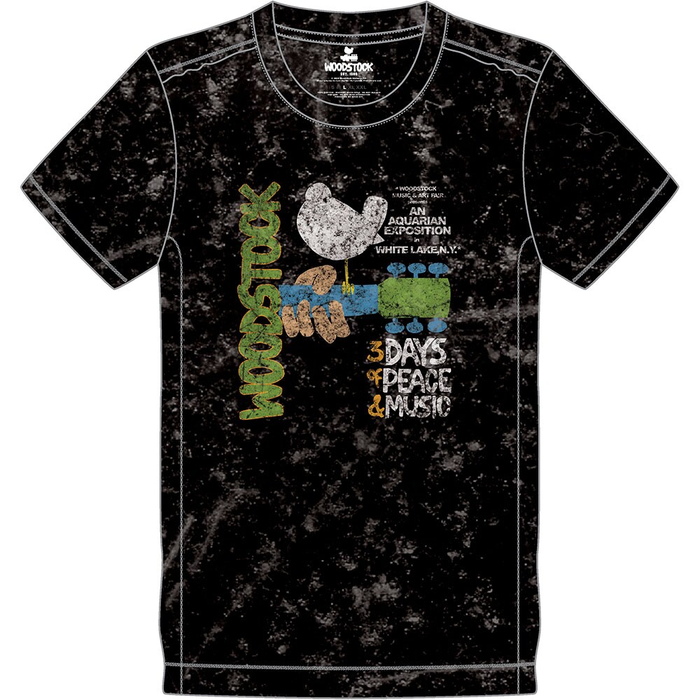 Woodstock Unisex Snow Wash T-Shirt: Poster (Small)