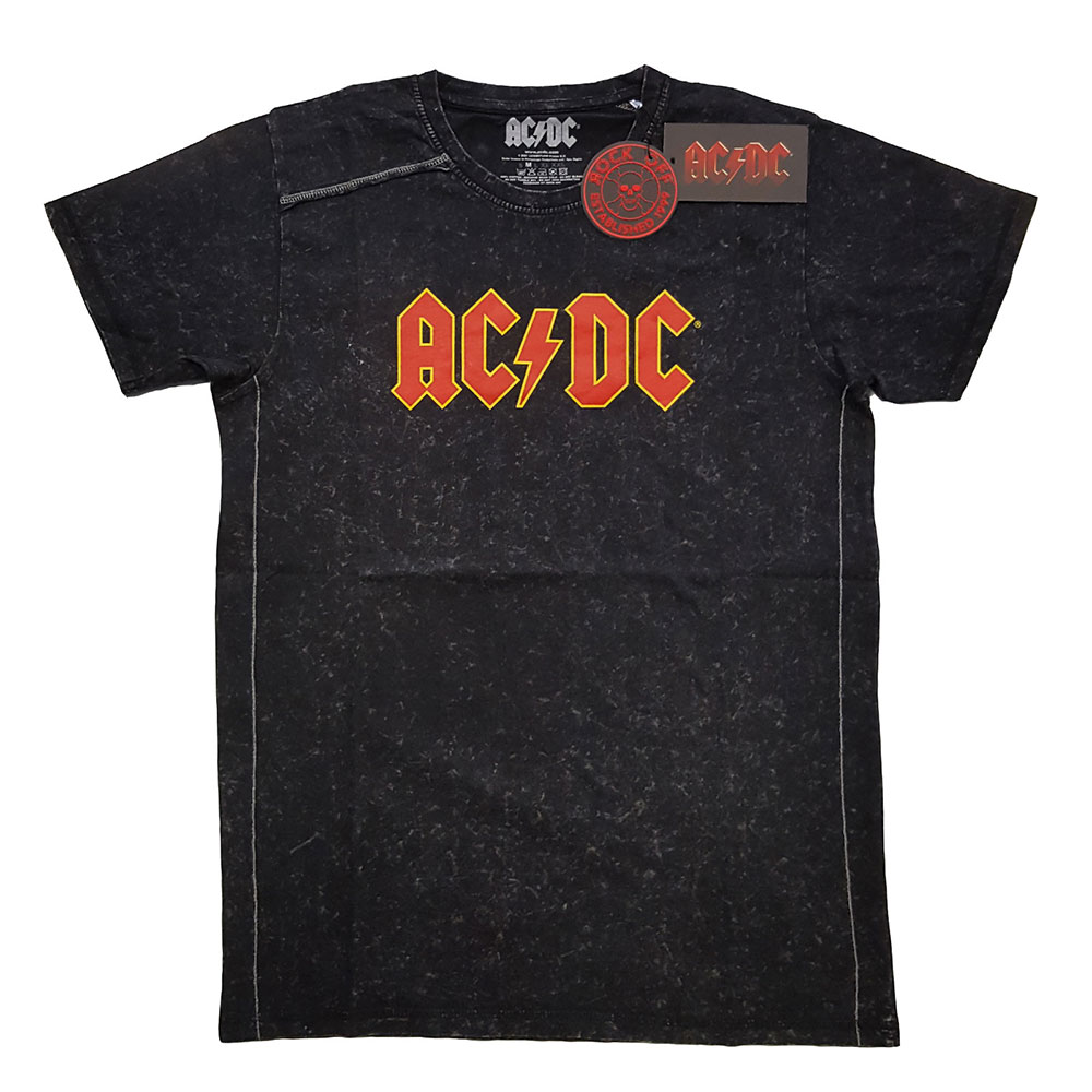 AC/DC Unisex Snow Wash T-Shirt: Logo (X-Large)