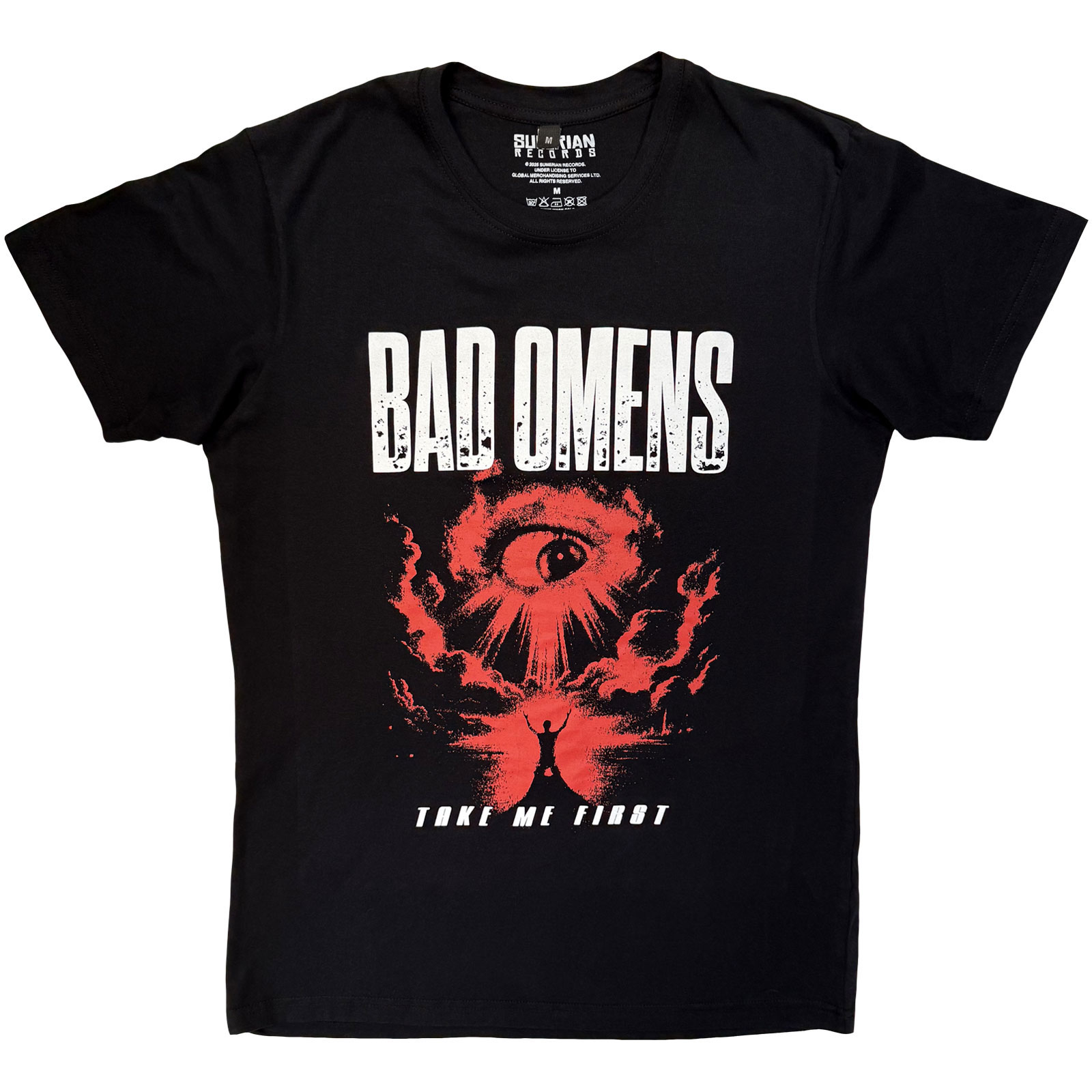 Bad Omens Unisex Premium Carbon T-shirt: Red Eye (Sort) - 3