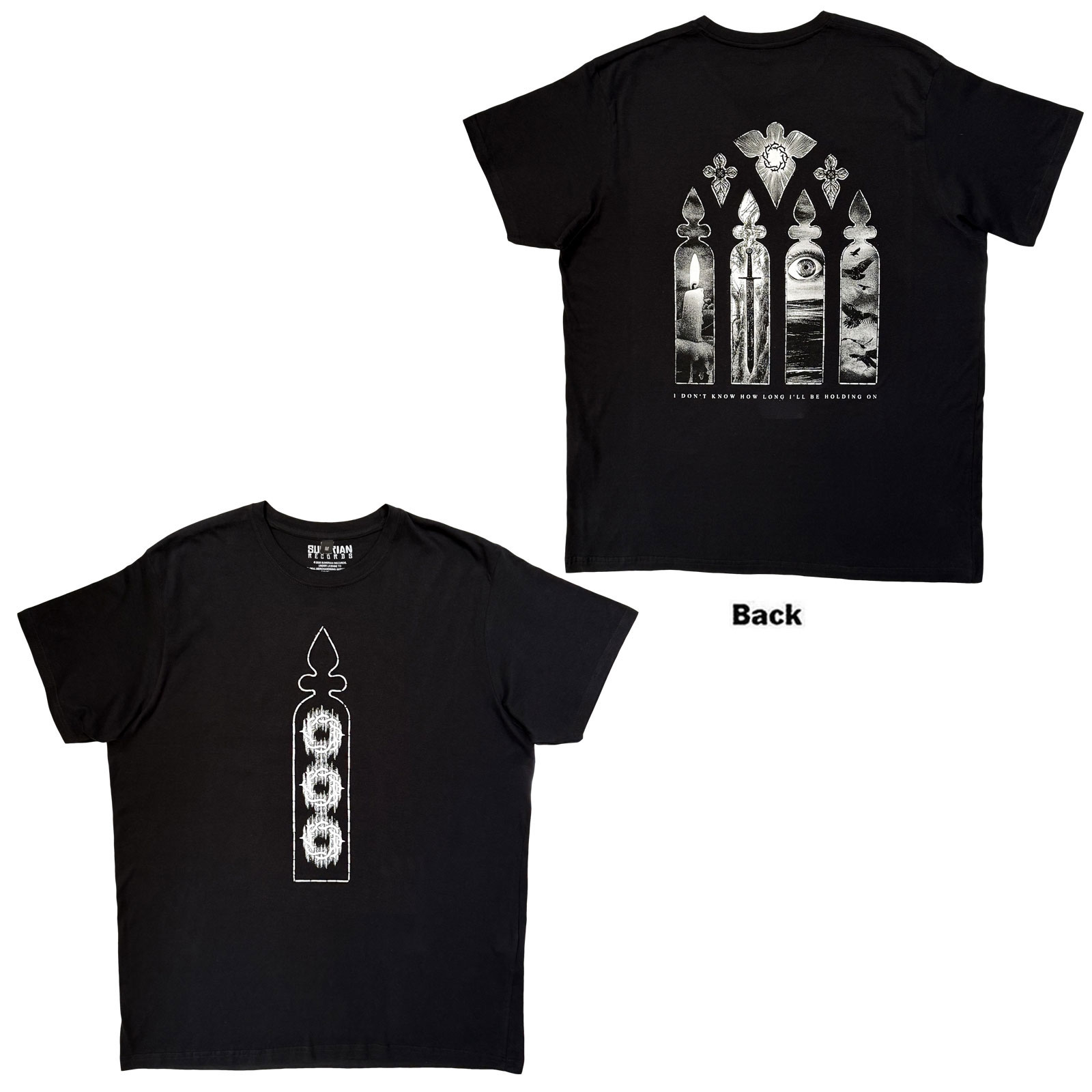 Bad Omens Unisex Premium Carbon T-skjorte: Stained Glass (Svart) (Trykk På Ryggen) - 3