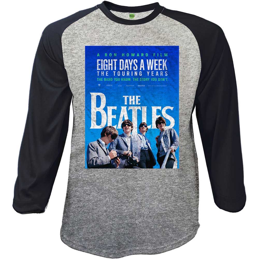 The Beatles Unisex Raglan T-Shirt: 8 Days a Week Movie Poster (Small) - 2
