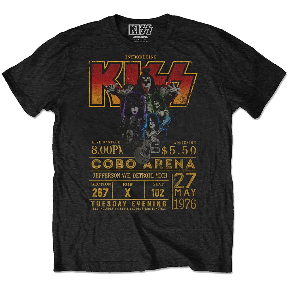 KISS Unisex Eco T-Shirt: Cobo Arena '76 (Medium)
