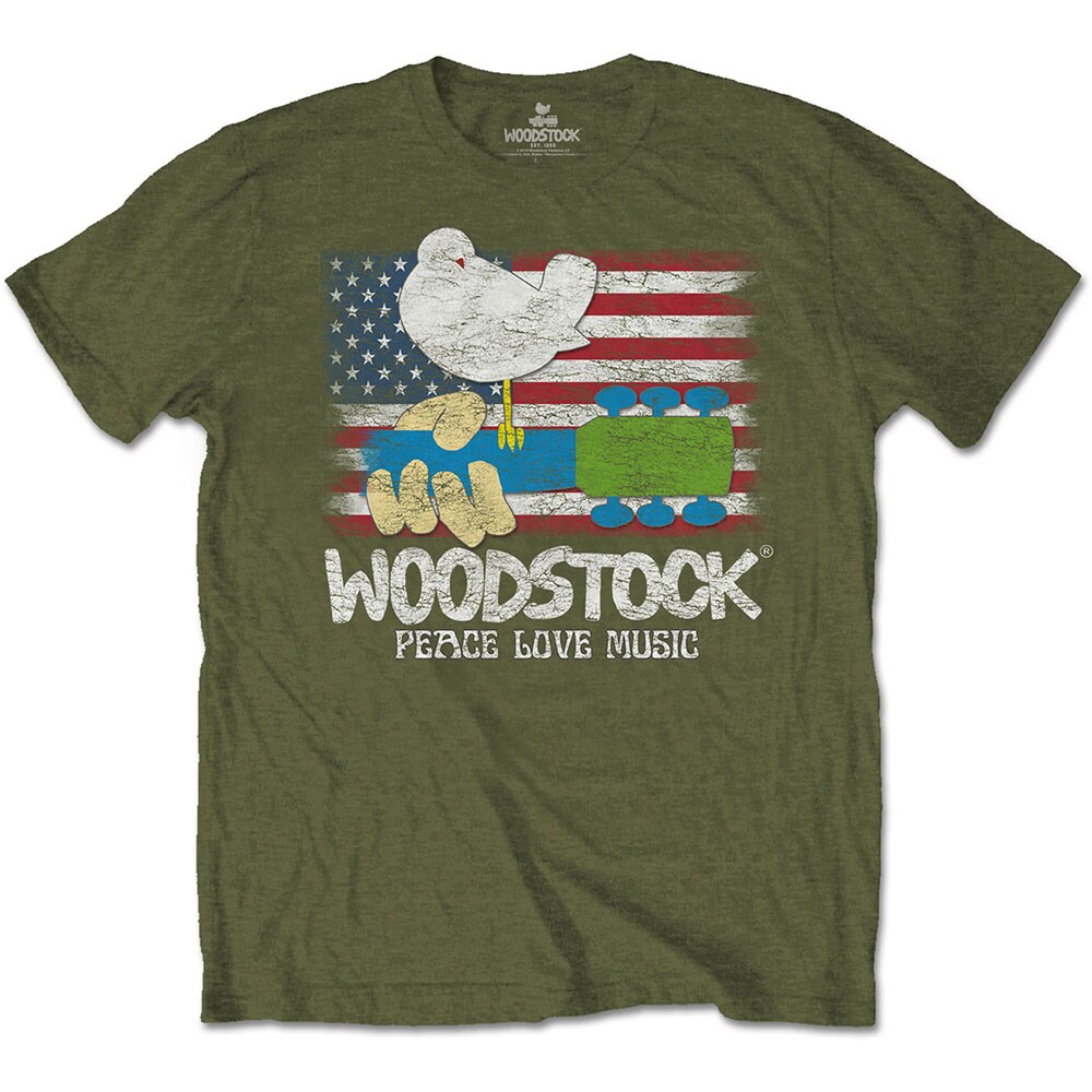 Woodstock Unisex T-Shirt: Flag (Medium)
