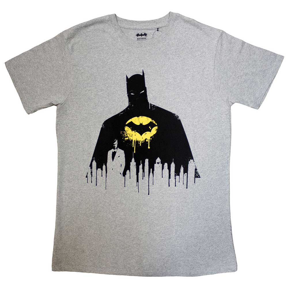 DC Comics Unisex T-Shirt: Batman Silhouette Drip (Small)