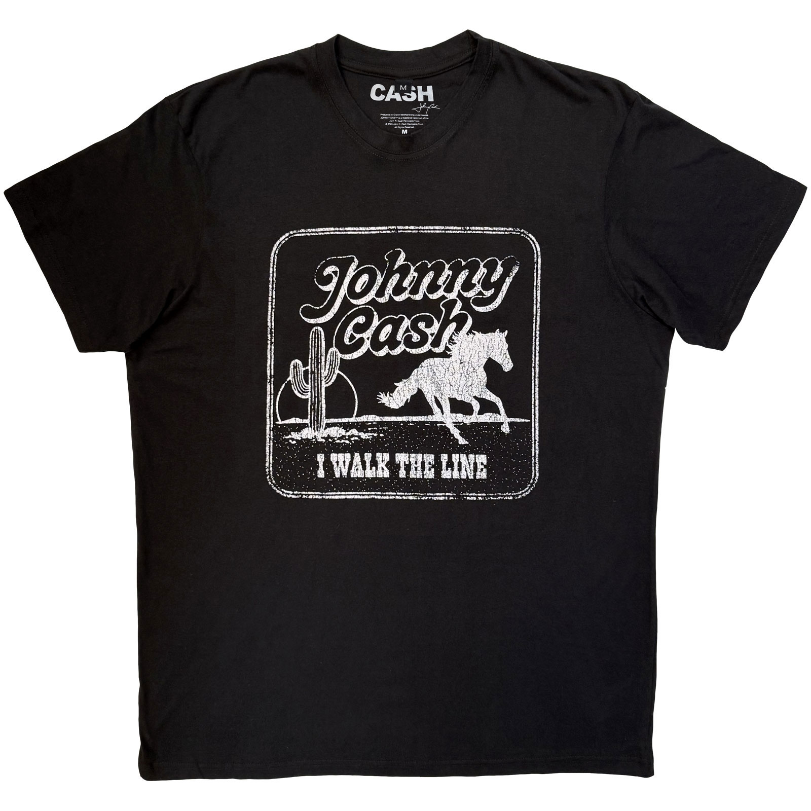 Johnny Cash Unisex Premium Carbon T-Shirt: I Walk The Line (Black) - 3