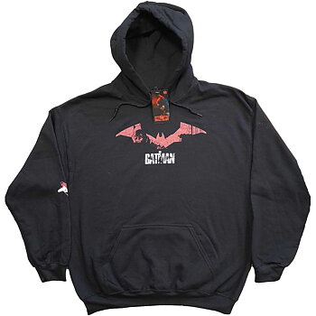 DC Comics Unisex Pullover Hoodie: The Batman Logo Sketch (Sleeve Print) (X-Large)