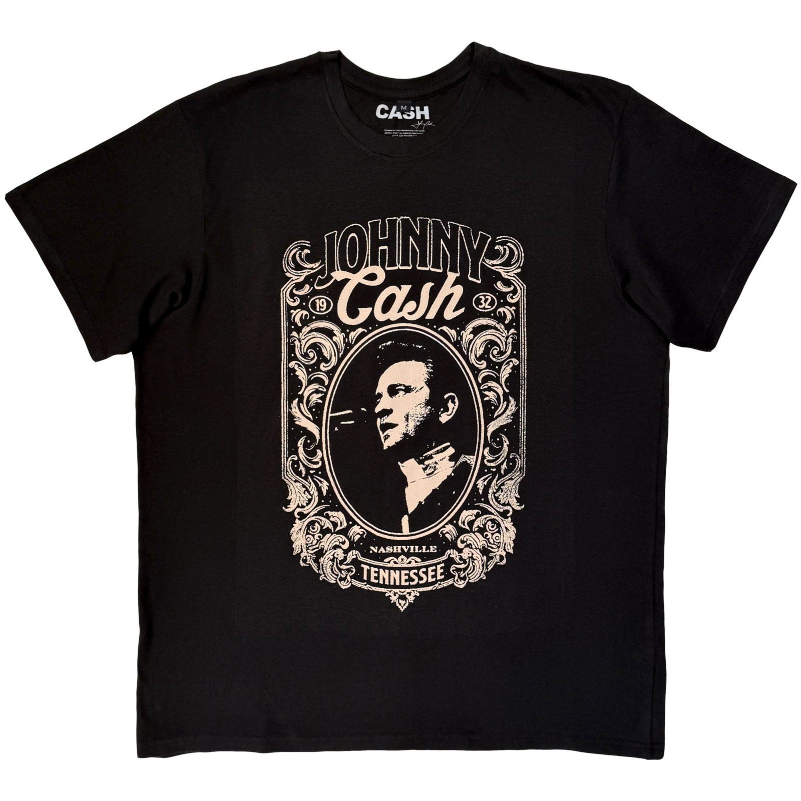 Johnny Cash Unisex Premium Carbon T-Shirt: Nashville (Black) - 3