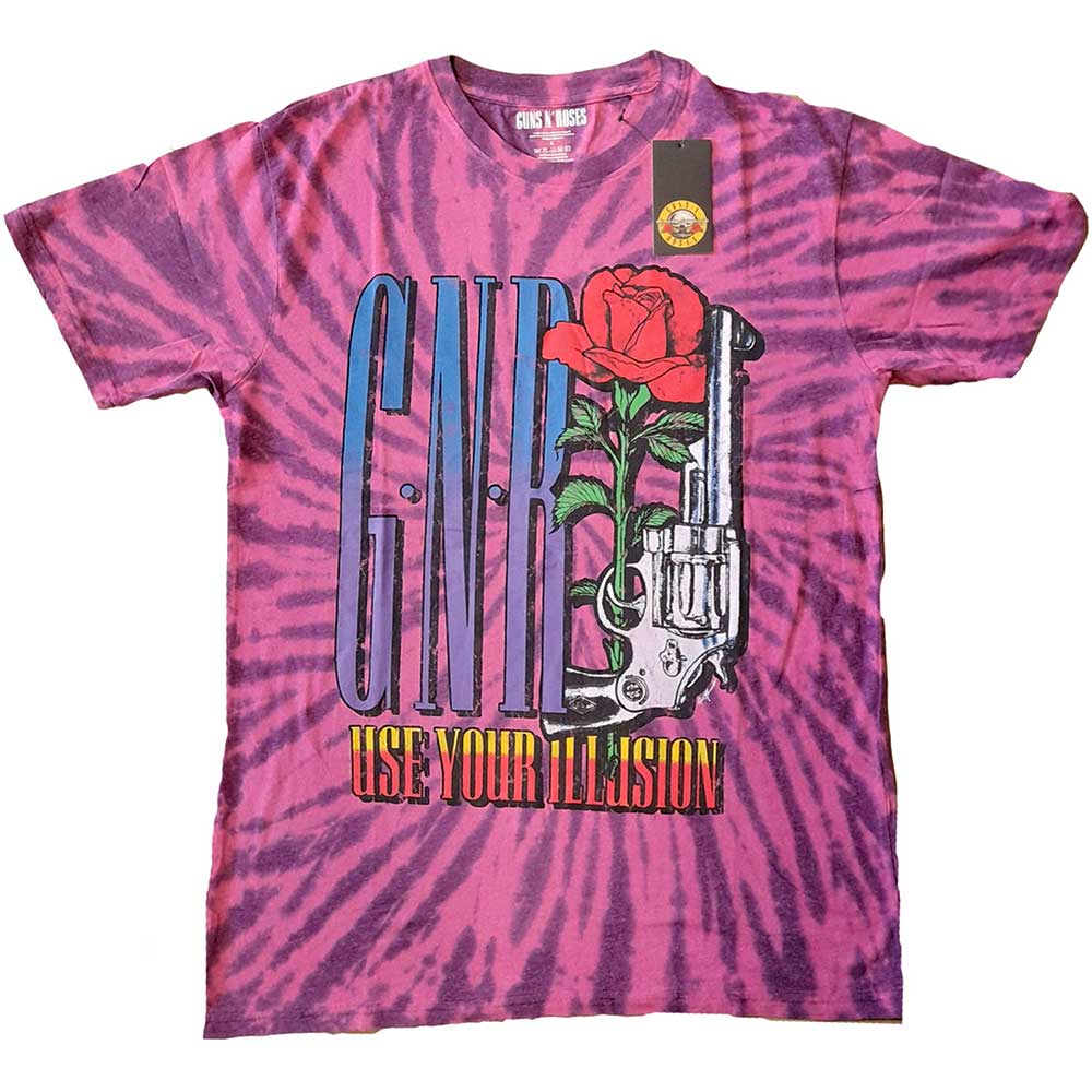 Guns N' Roses Unisex T-Shirt: UYI Pistol (Dip-Dye) (Small)