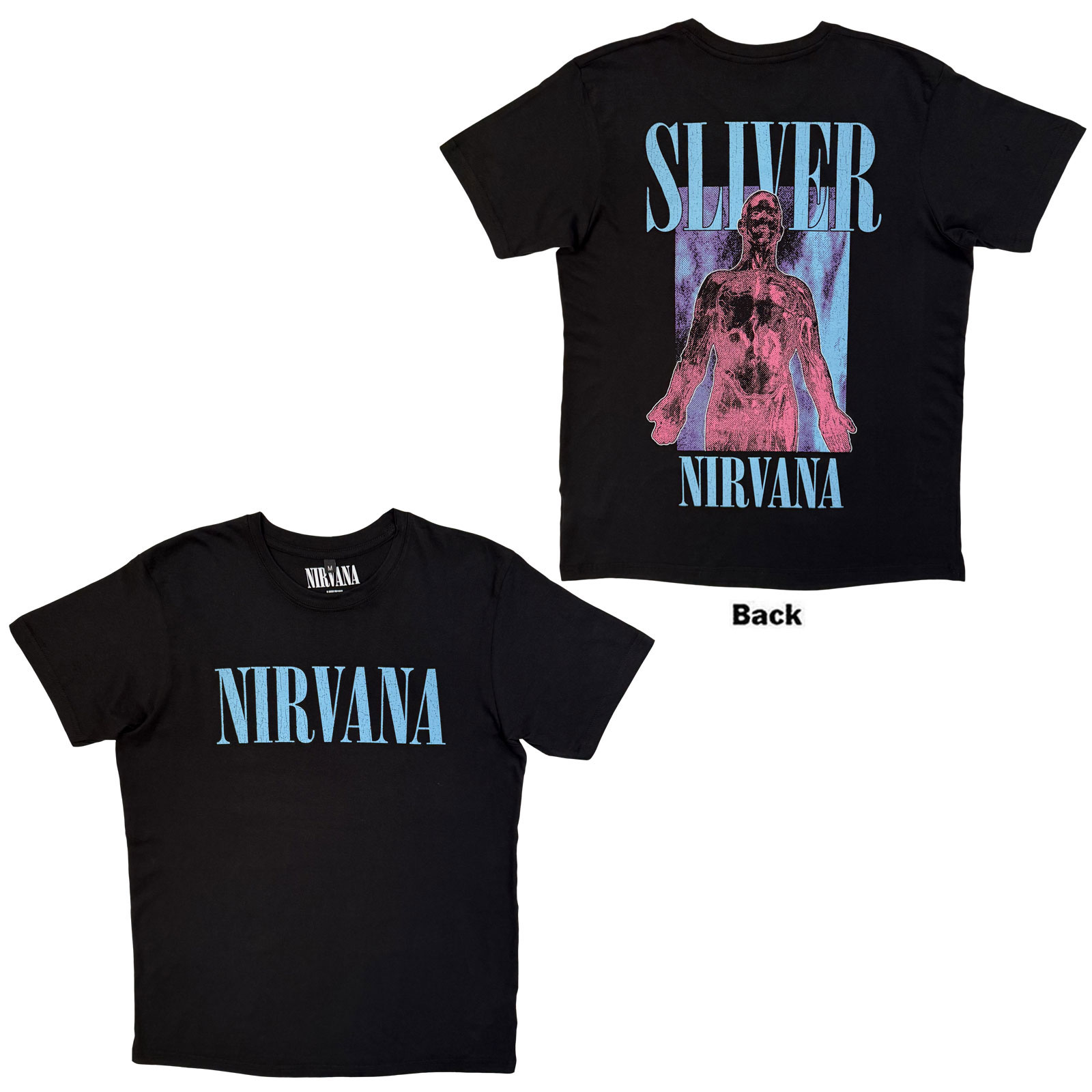Nirvana Unisex Premium Carbon T-Shirt: Silver (Black) (Back Print) - 3