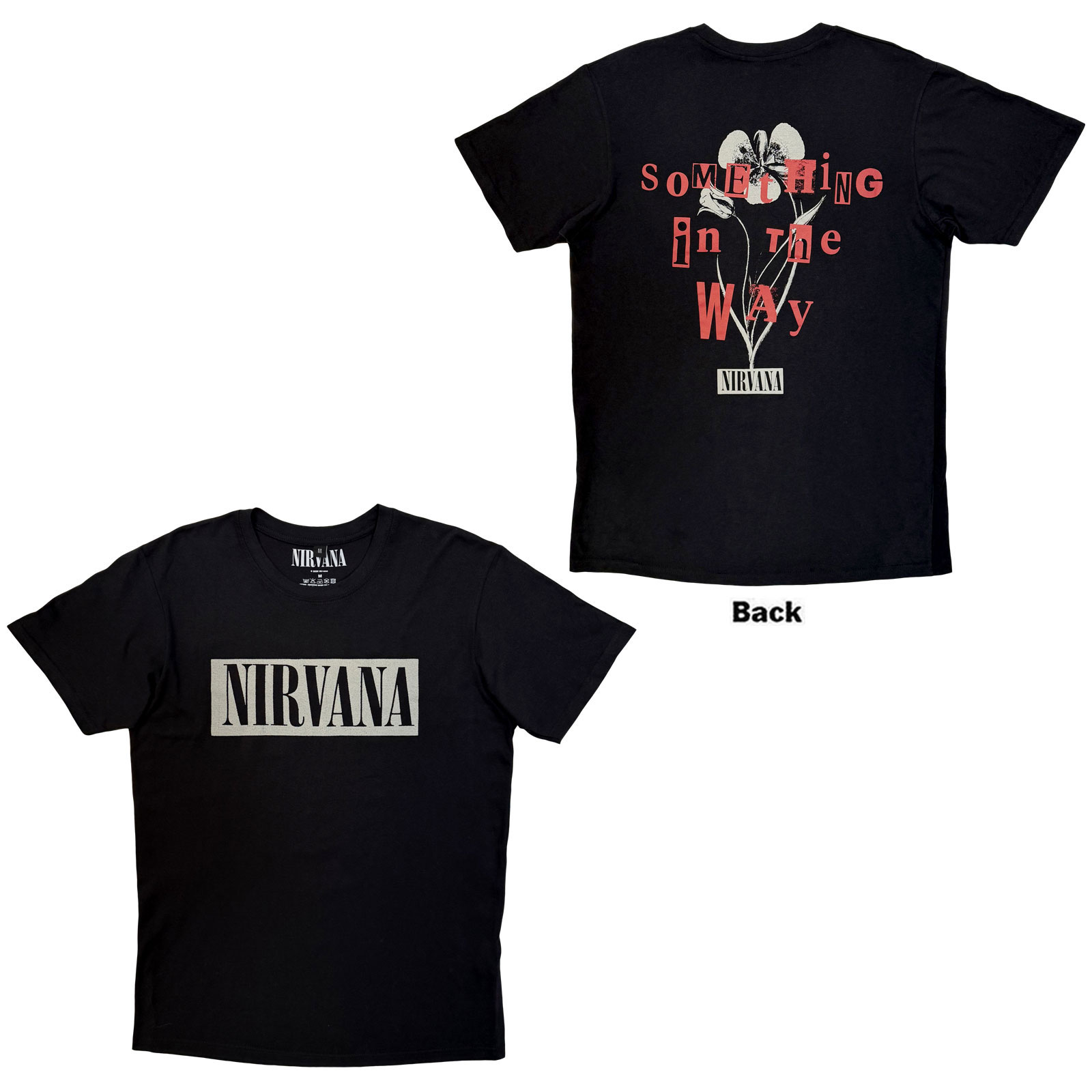 Nirvana Unisex Premium Carbon T-Shirt: Something In The Way (Black) (Back Print) - 3