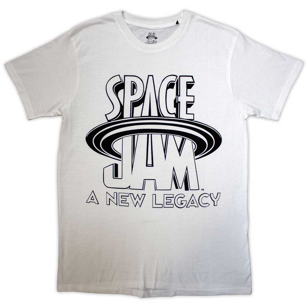 Space Jam  Unisex T-Shirt: Space Jam 2 B&W Logo (Small)