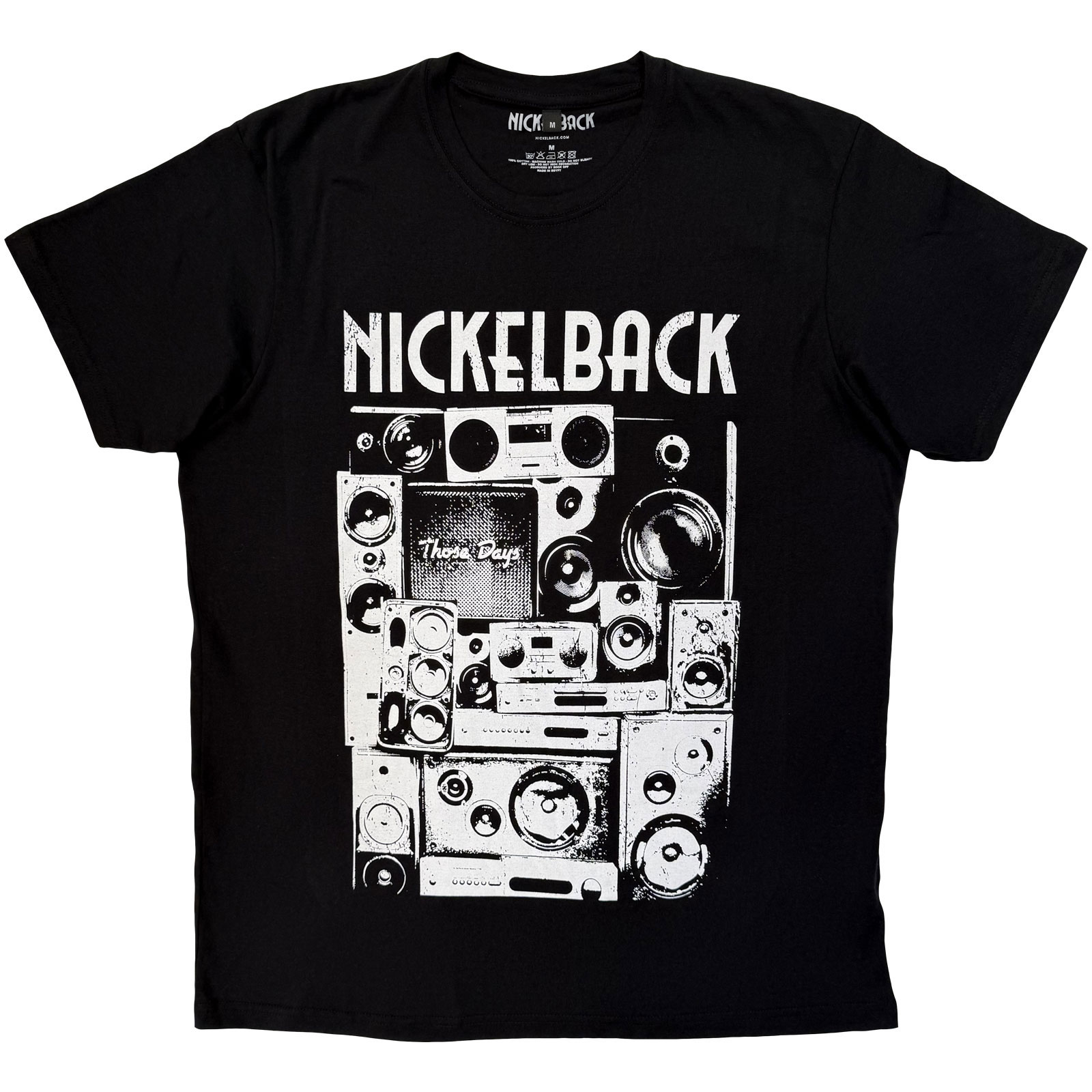 Nickelback Unisex Premium Carbon T-Shirt: Wall Speakers (Svart) - 3