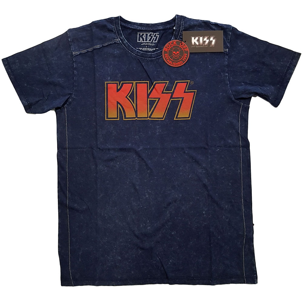 KISS Unisex Snow Wash T-Shirt: Classic Logo (Small)