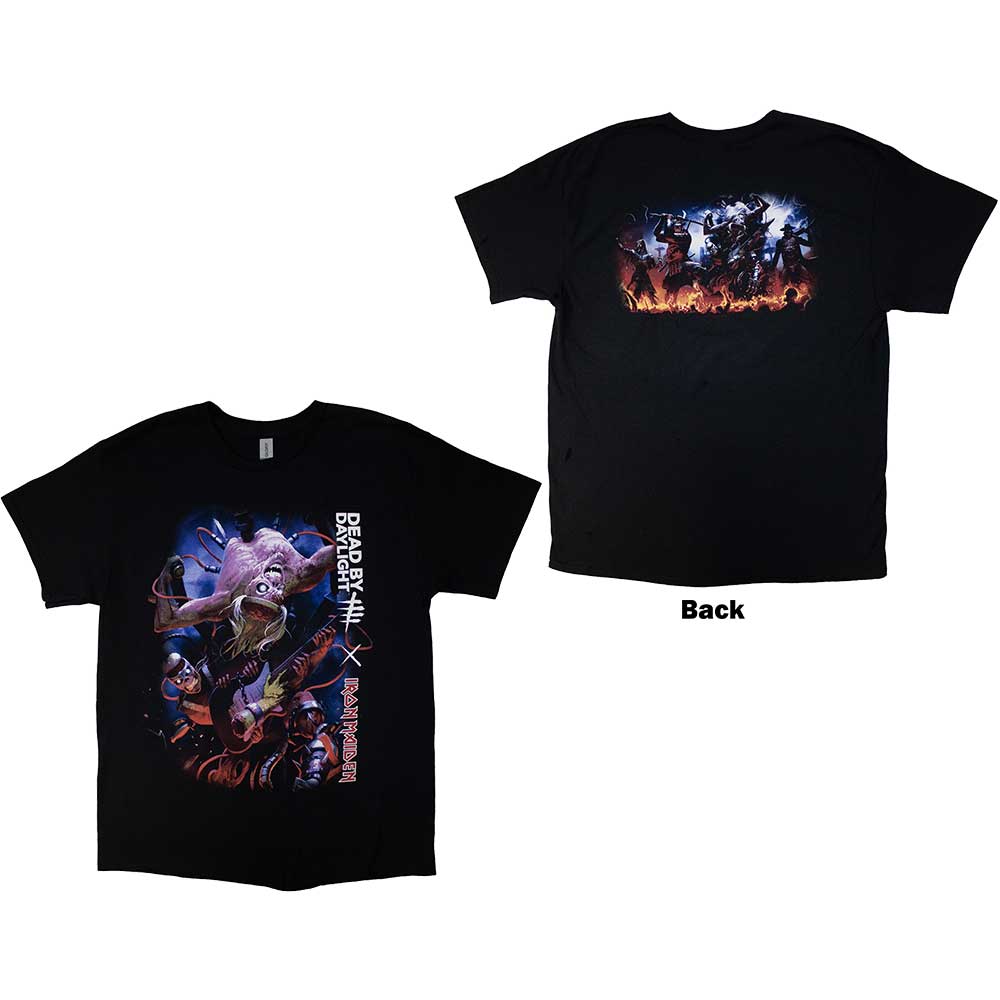 Iron Maiden Unisex T-Shirt: Dead By Daylight Monster Eddie (Back Print) (Small)
