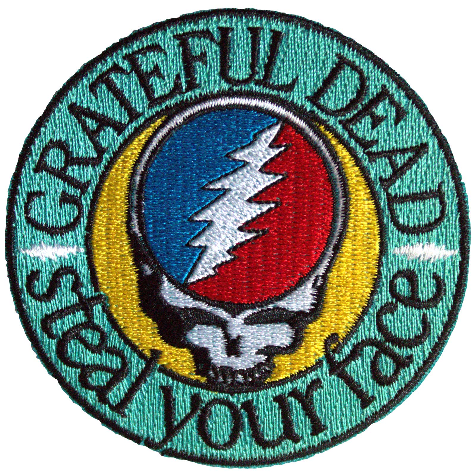 Grateful Dead Woven Patch: Steal Your Face Text Emblem (Standard)