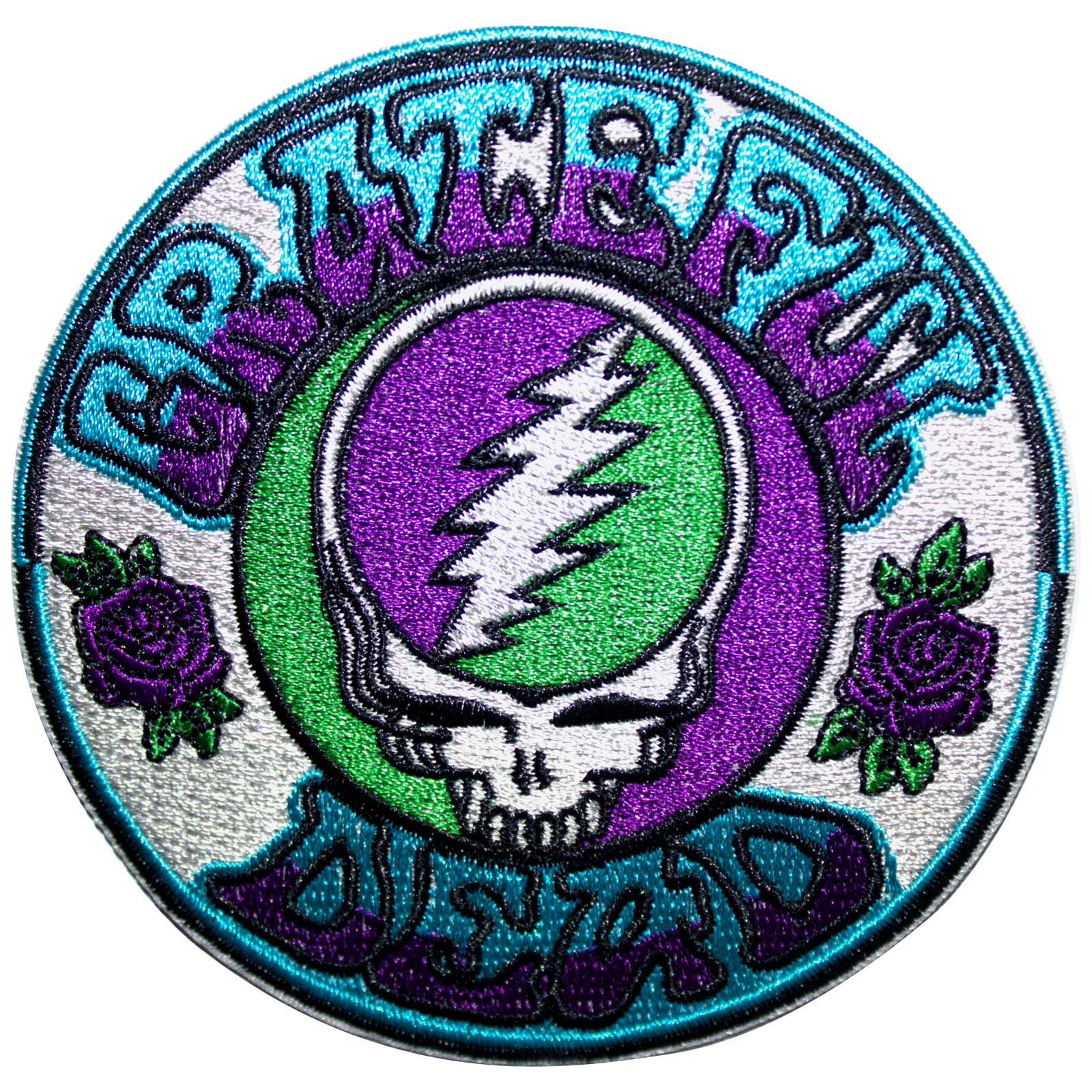 Grateful Dead Woven Patch: Steal Your Face Purple/Green (Standard)