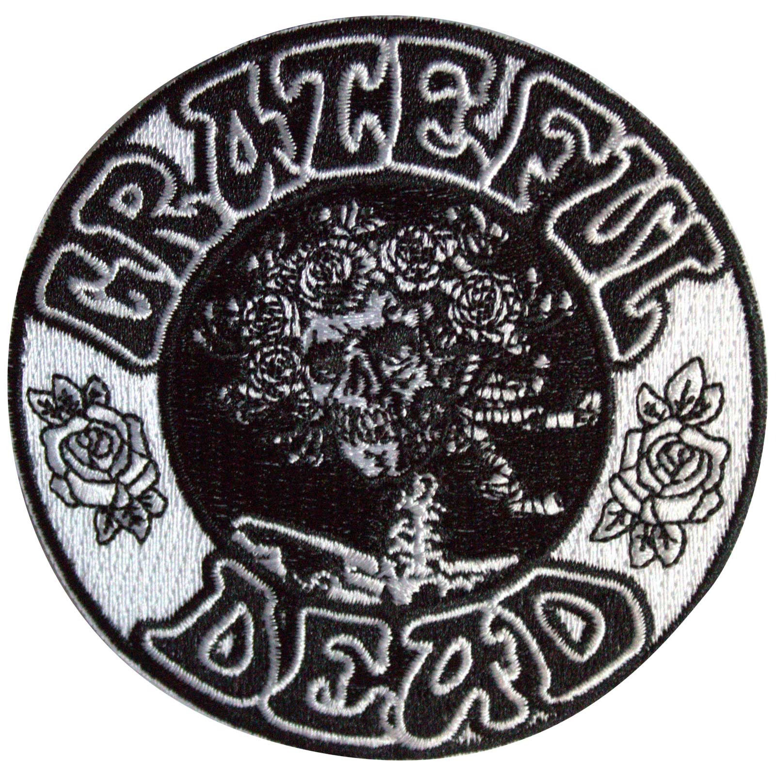 Grateful Dead Woven Patch: Black & White Bertha Circle (Standard)