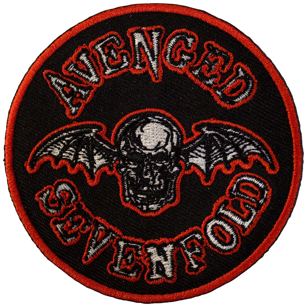 Avenged Sevenfold Woven Patch: Deathbat Orange Border (Standard)