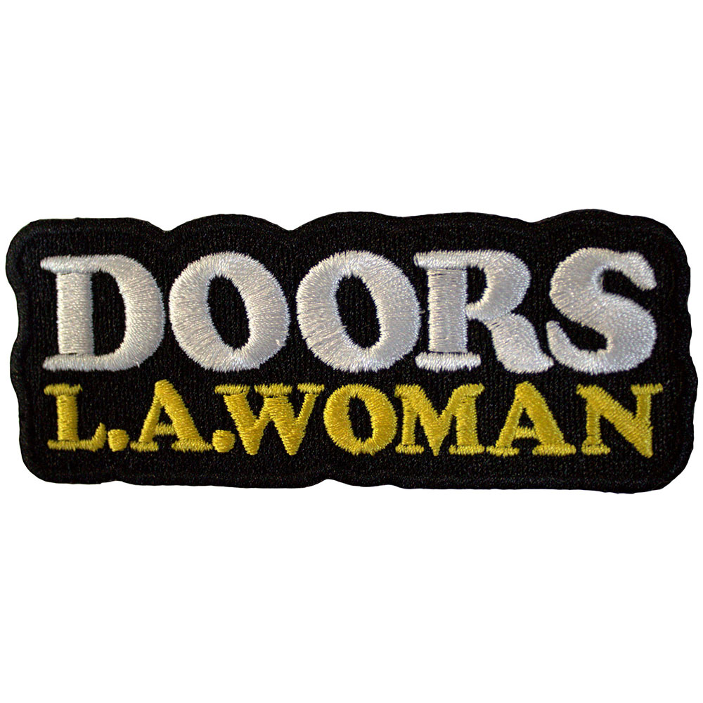 The Doors Woven Patch: LA Woman Text Logo on Black (Standard)