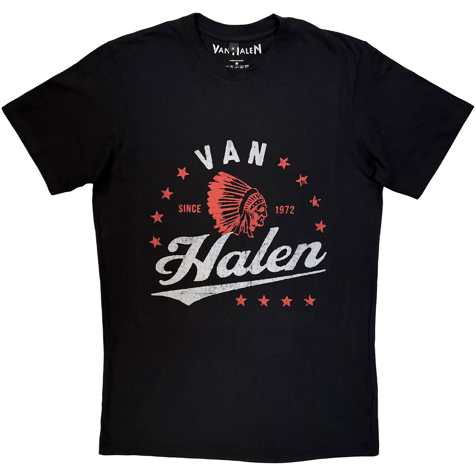 Van Halen Unisex Premium Carbon T-Shirt: Red Indian (Svart) - 2
