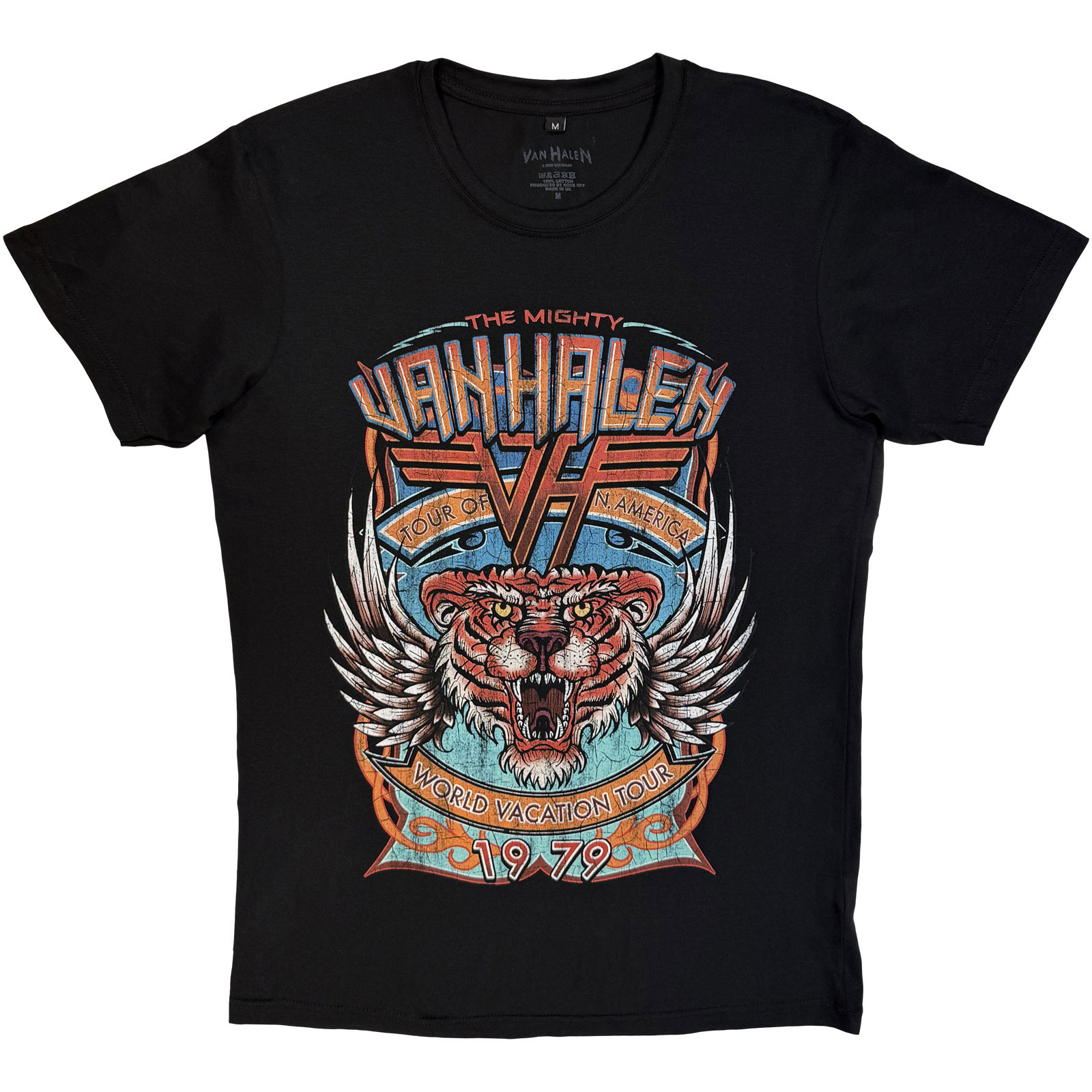 Van Halen Unisex Premium Carbon T-Shirt: World Tour (Sort) - 2