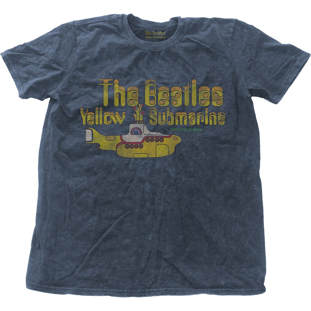 The Beatles Unisex Snow Wash T-Shirt: Yellow Submarine Nothing Is Real (Large) - 2