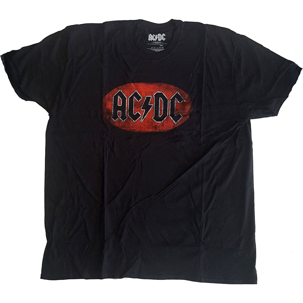 AC/DC Unisex T-Shirt: Oval Logo Vintage (Large)