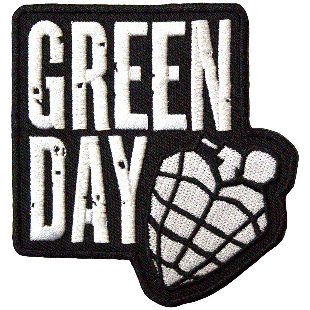 Green Day Woven Patch: Stacked Logo & Grenade (Standard)