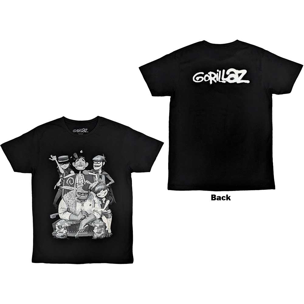 Gorillaz Unisex T-Shirt: George Spray (Back Print) (X-Large)
