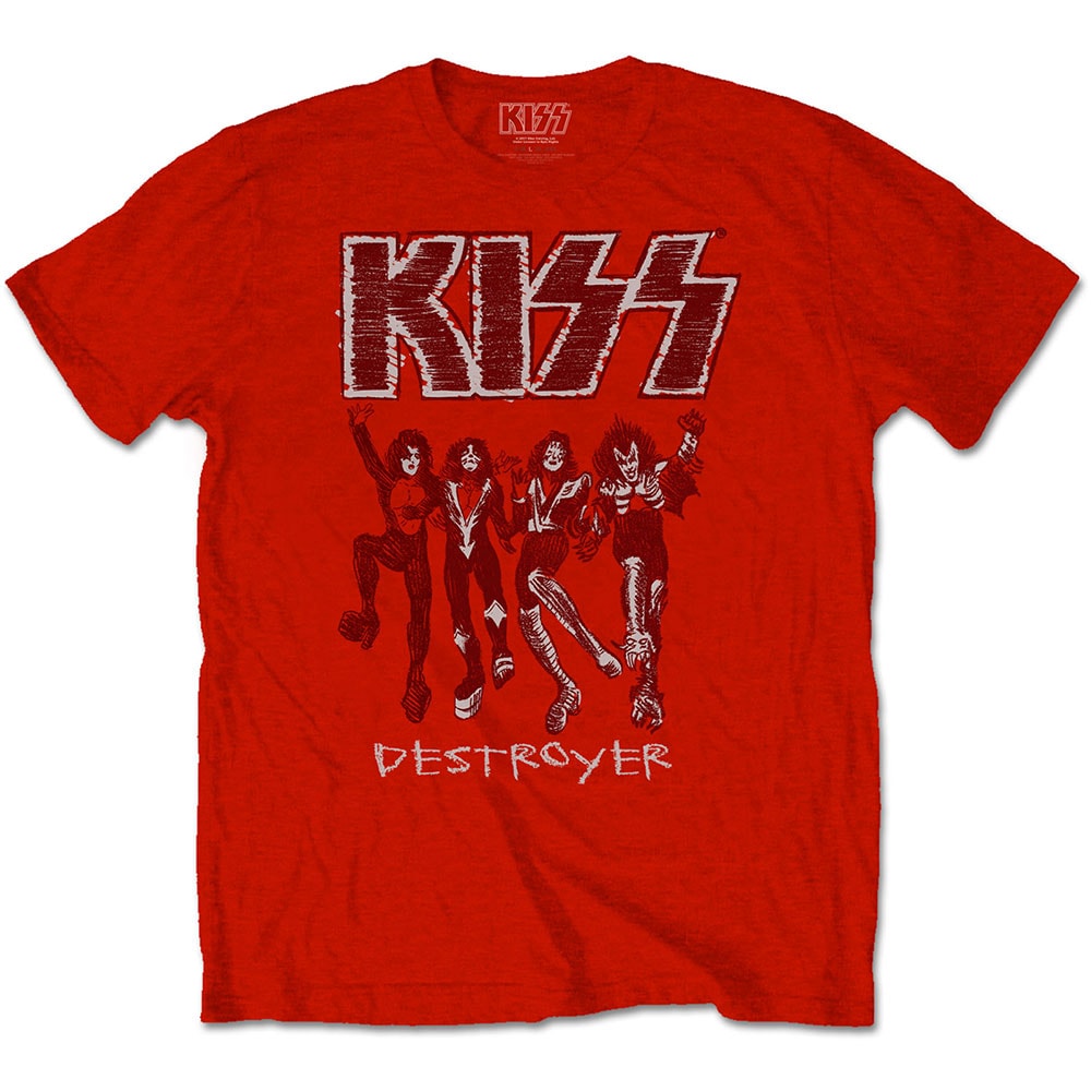 KISS Unisex T-Shirt: Destroyer Sketch (Medium)