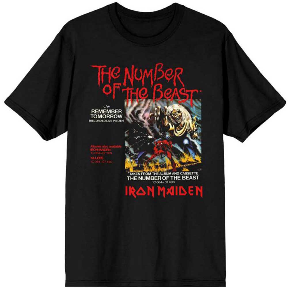Iron Maiden Unisex T-Shirt: Number of the Beast Vinyl Promo Sleeve (Large)
