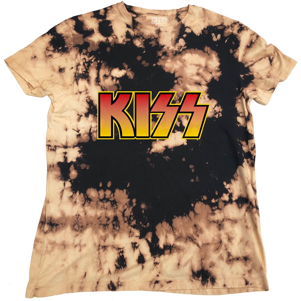 KISS Unisex T-Shirt: Classic Logo (Dip-Dye) (Large)