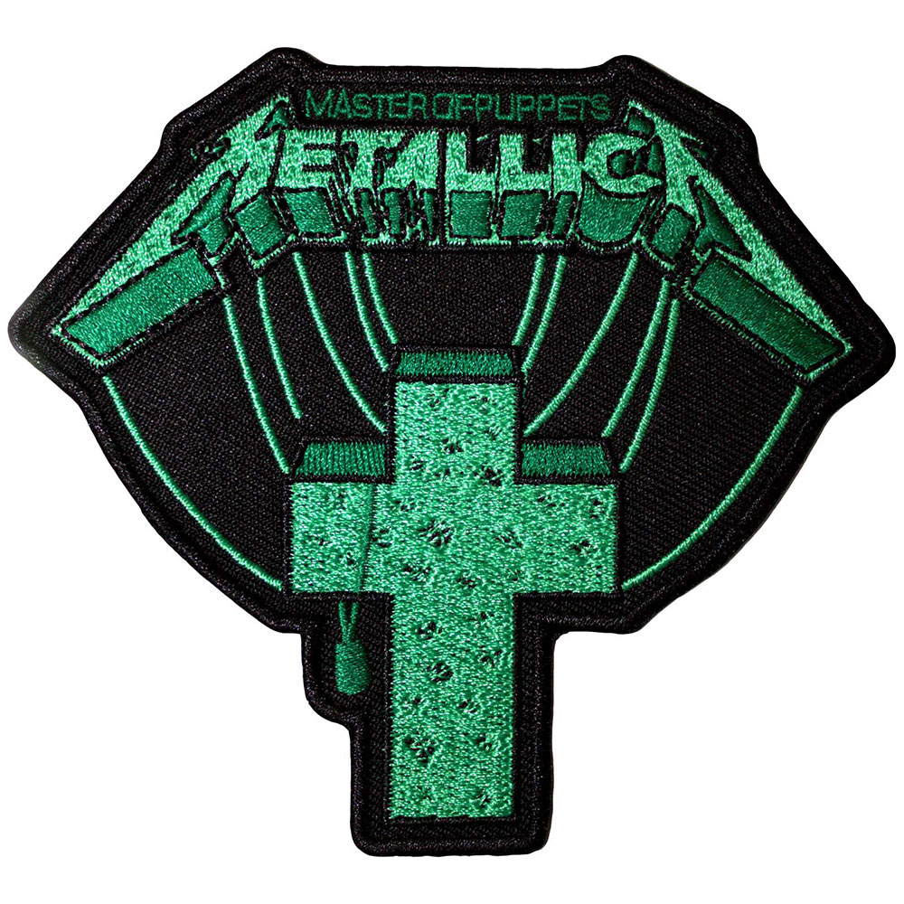 Metallica Woven Patch: Master Of Puppets Green Cross (Standard)